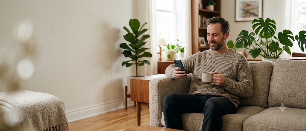An Ontario landlord relaxing with family while the app handles the routine work