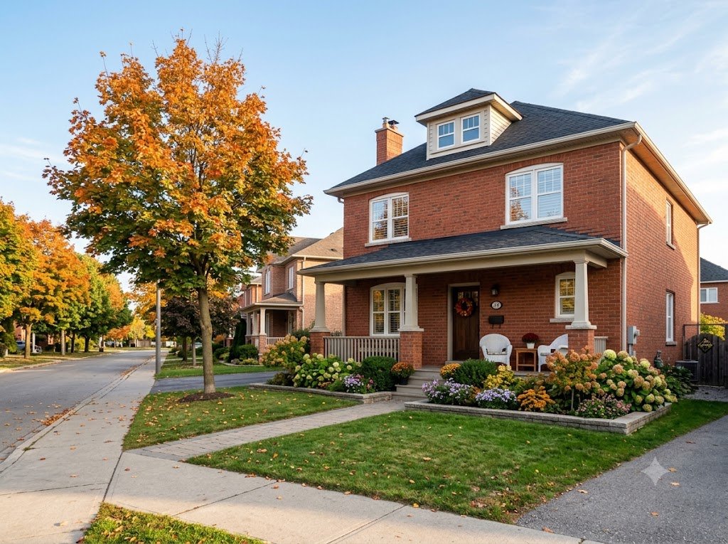 A classic Ontario residential home with a front porch